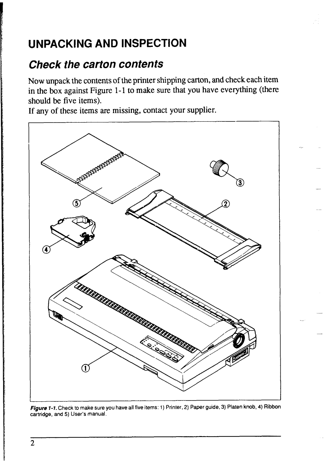 Star Micronics NX-2415 user manual Check the carton contents 