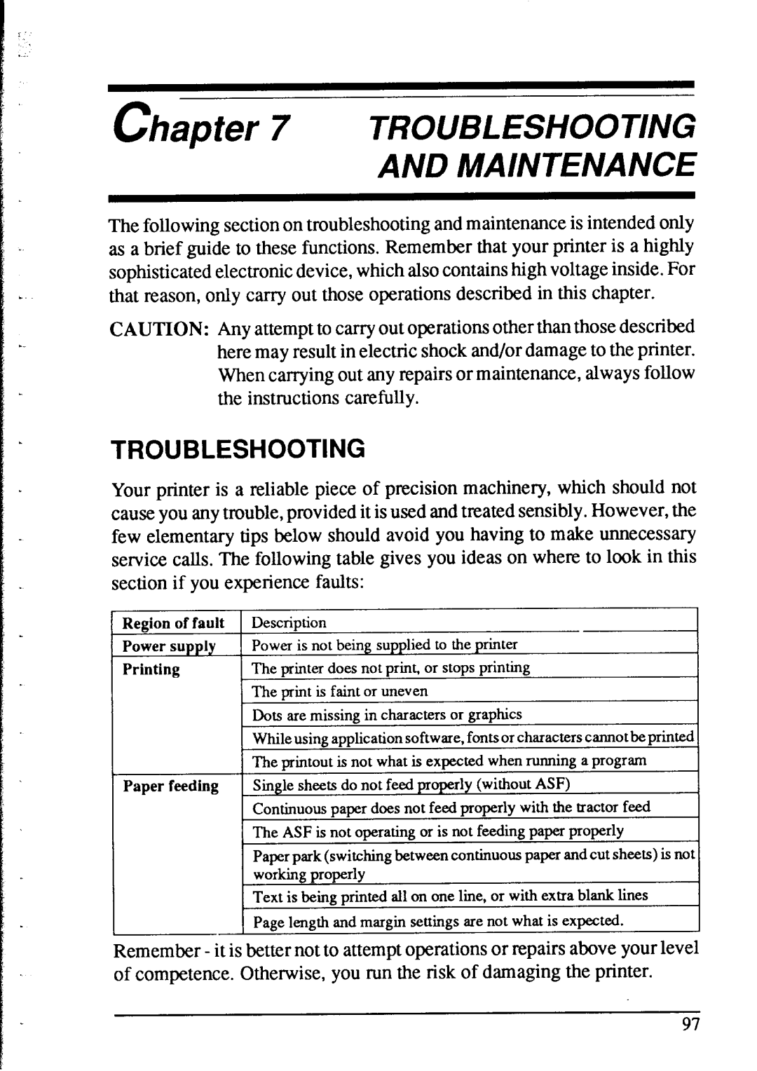 Star Micronics NX-2415 user manual Maintenance, Troubleshooting 