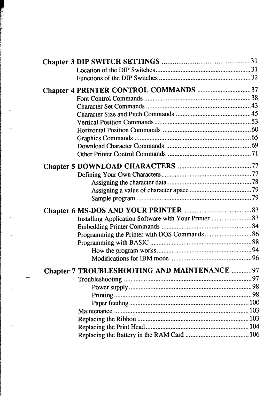 Star Micronics NX-2415 user manual DIP Switch Settings 