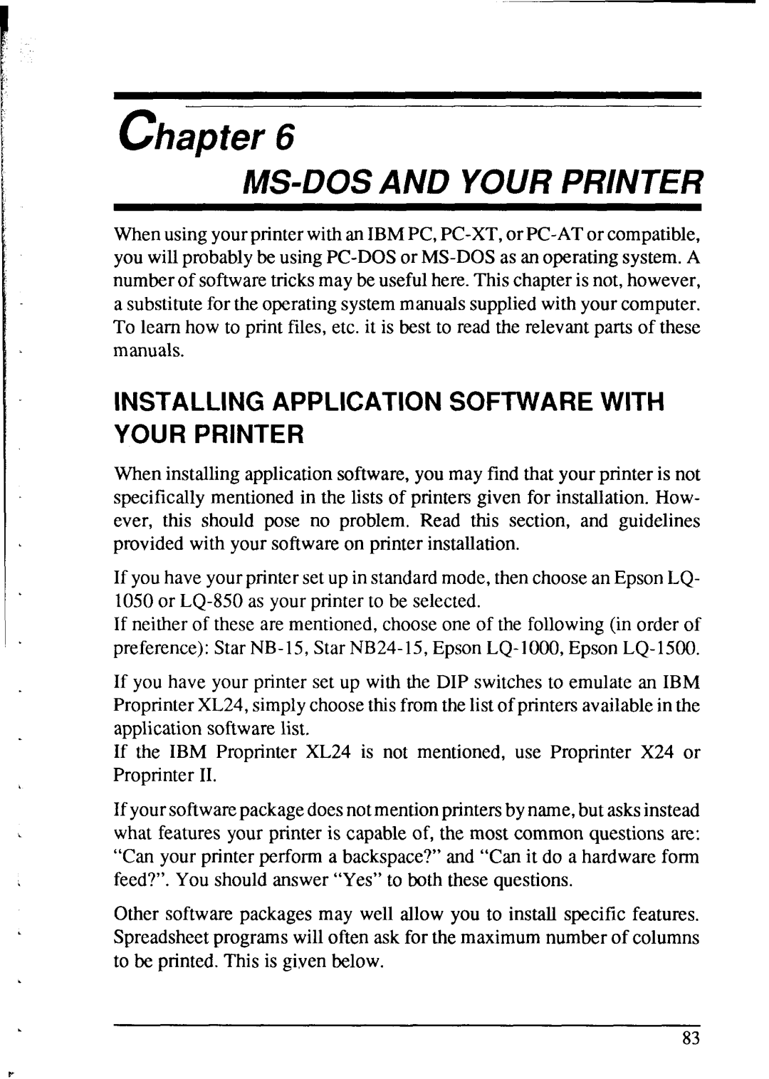 Star Micronics NX-2415 user manual Chapter, Installing Application Software with Your Printer 