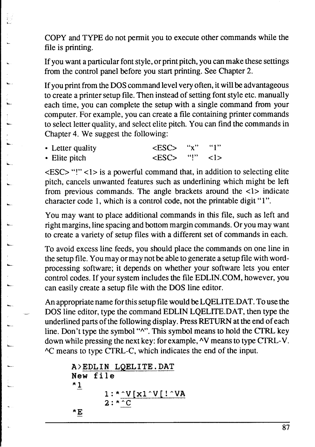 Star Micronics NX-2415 user manual Esc 