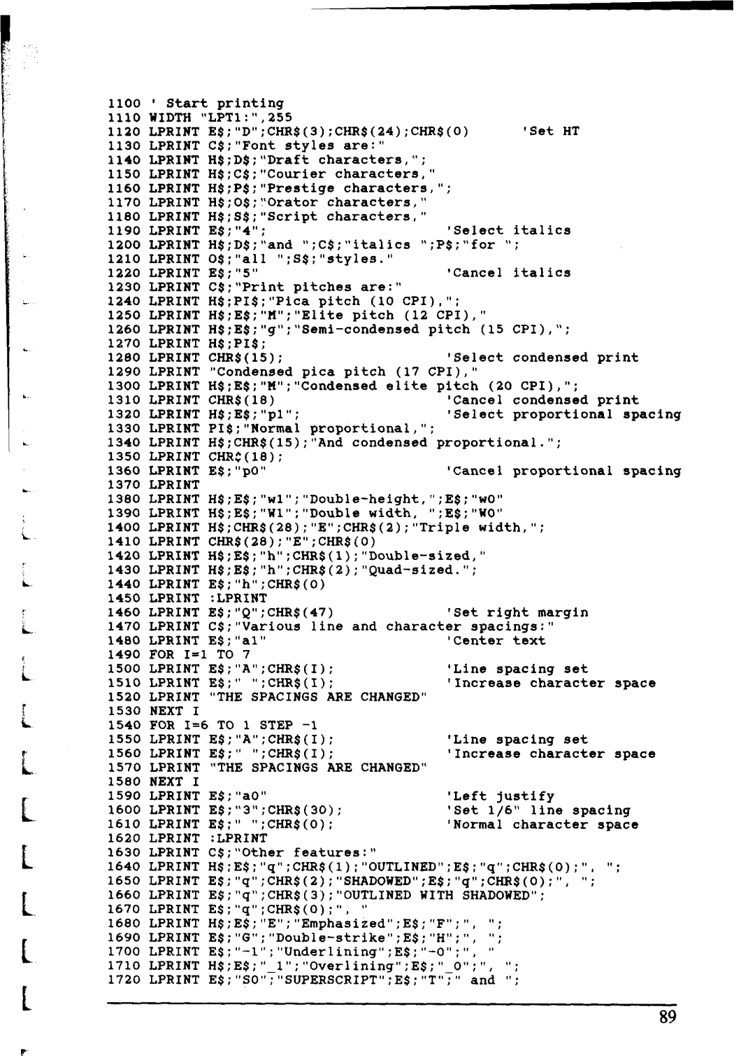 Star Micronics NX-2415 user manual Width 