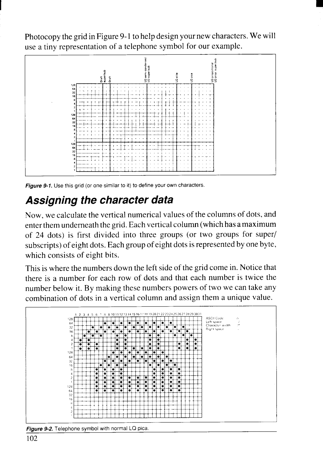 Star Micronics NX-2415II user manual Assigning the character data 