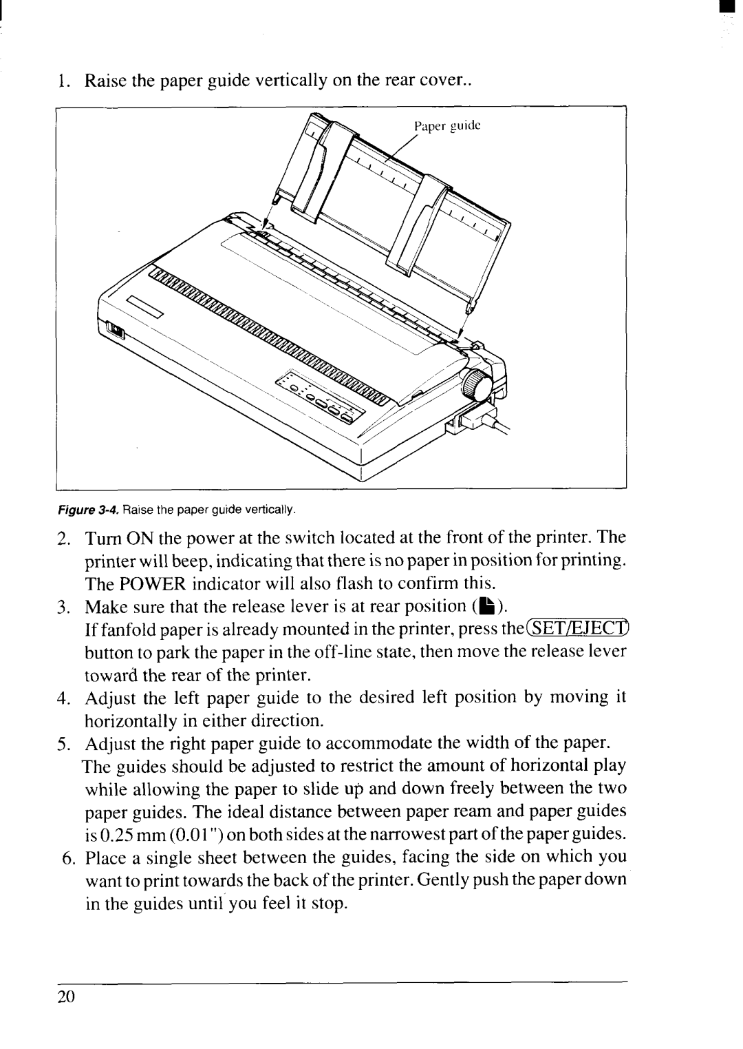 Star Micronics NX-2415II user manual Raise the paper guide vertically on the rear cover 