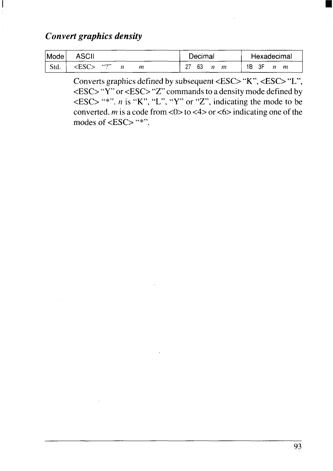 Star Micronics NX-2415II user manual Convert graphics density 