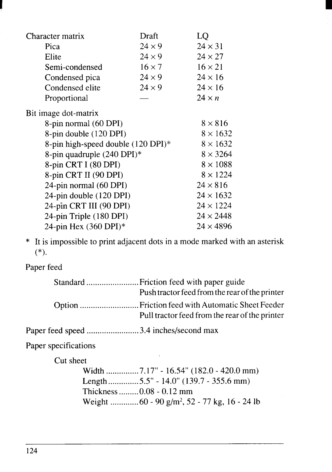 Star Micronics NX-2415II user manual Friction feed with paper guide 