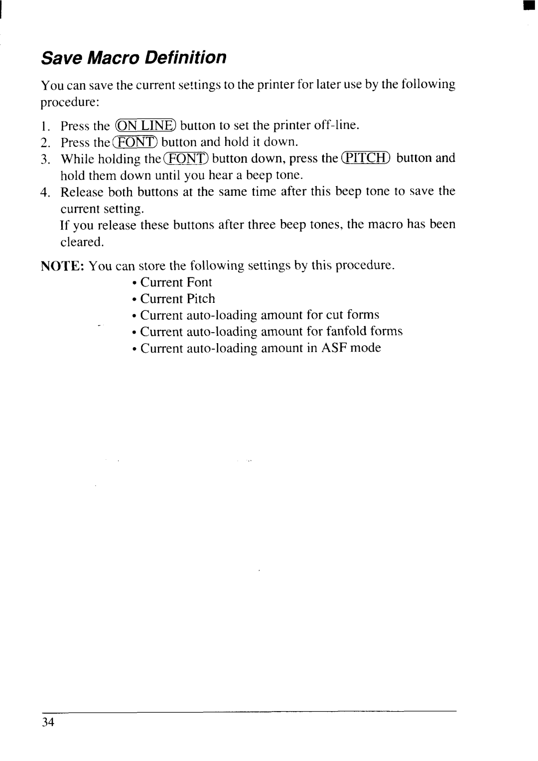 Star Micronics NX-2415II user manual Save Macro Definition 