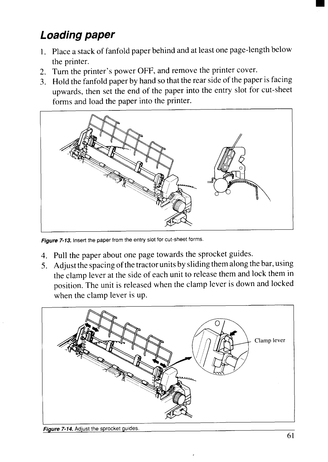 Star Micronics NX-2415II user manual Clamp lever 