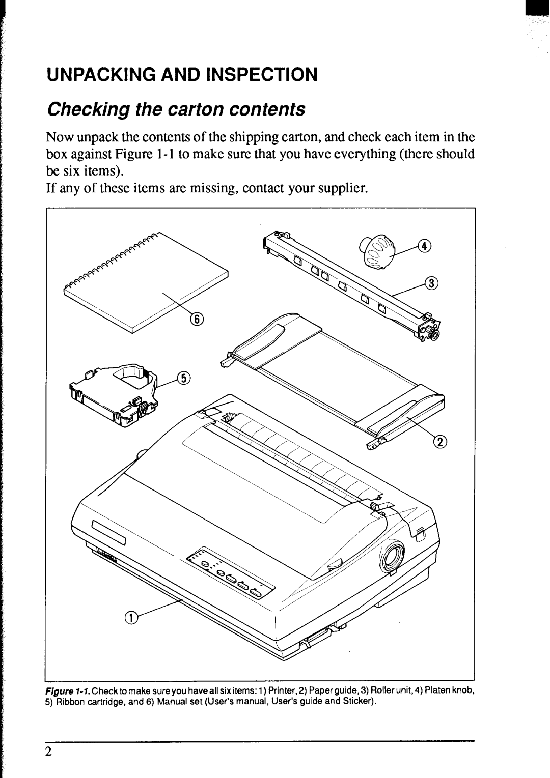 Star Micronics NX-2420 user manual Checking the carton contents 