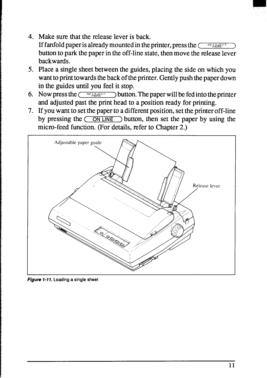 Star Micronics NX-2420 user manual Figure I-17. Loading a single sheet 