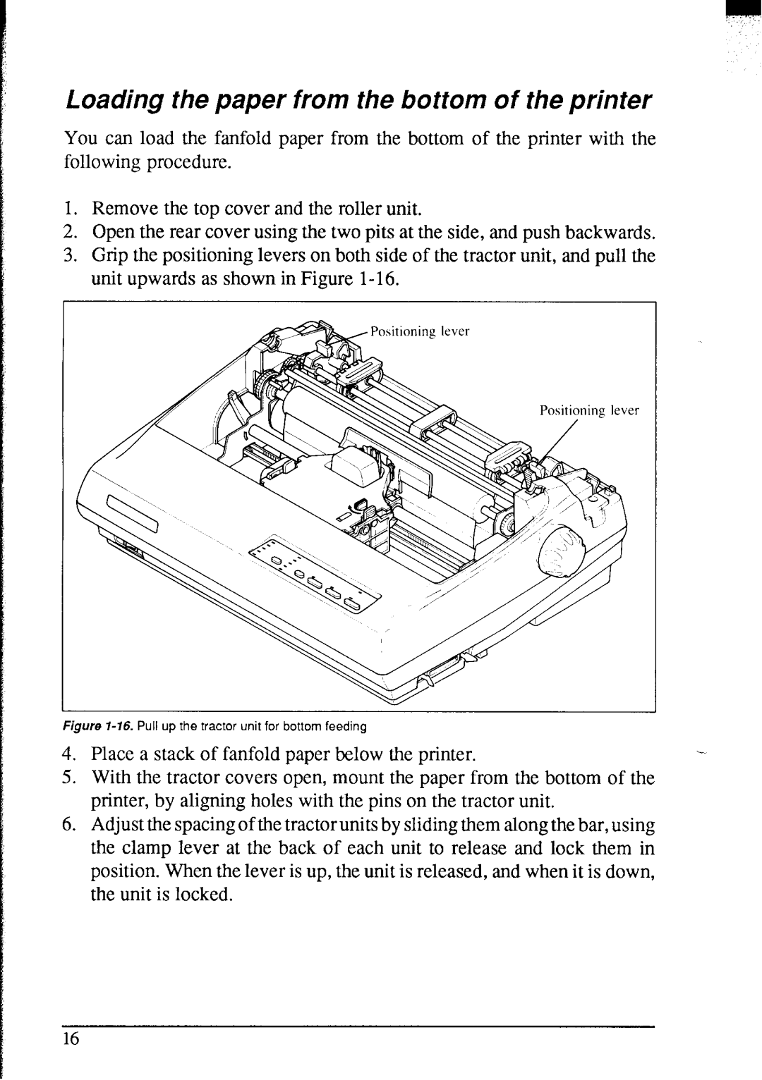 Star Micronics NX-2420 user manual Loading the paper from the bottom of the printer 