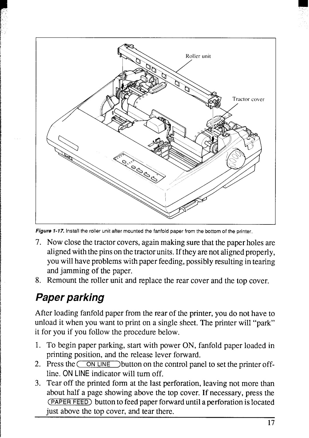 Star Micronics NX-2420 user manual Paper parking 