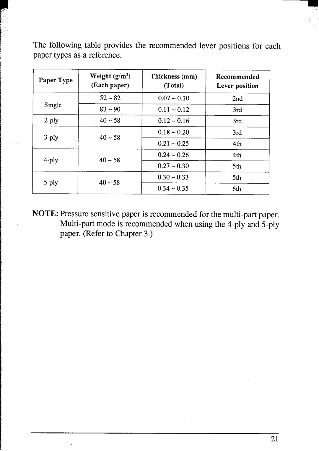 Star Micronics NX-2420 user manual Paper Type Weight 