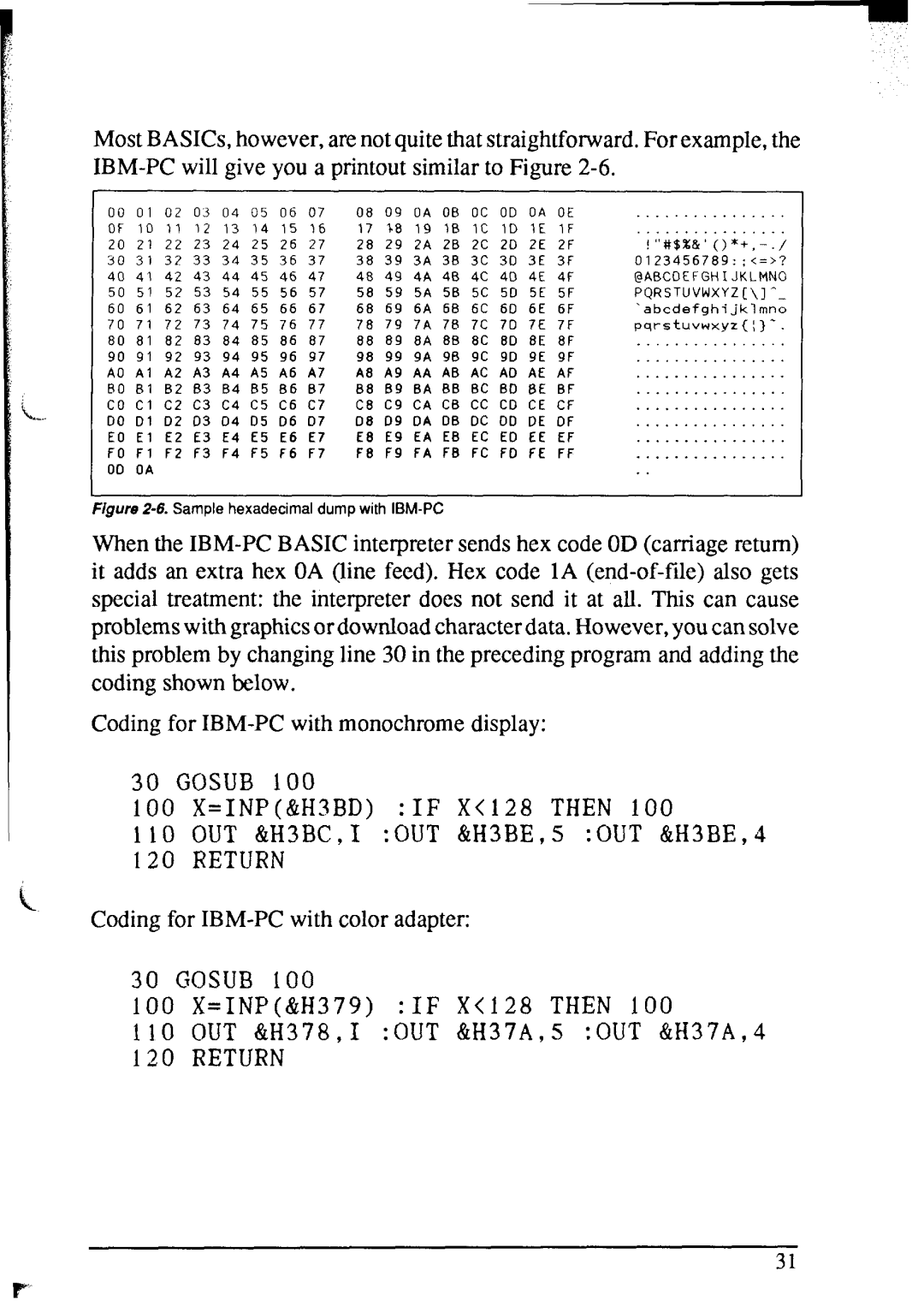 Star Micronics NX-2420 user manual OUT &H3BC,I OUT &H3BE,S OUT &H3BE,J Return 