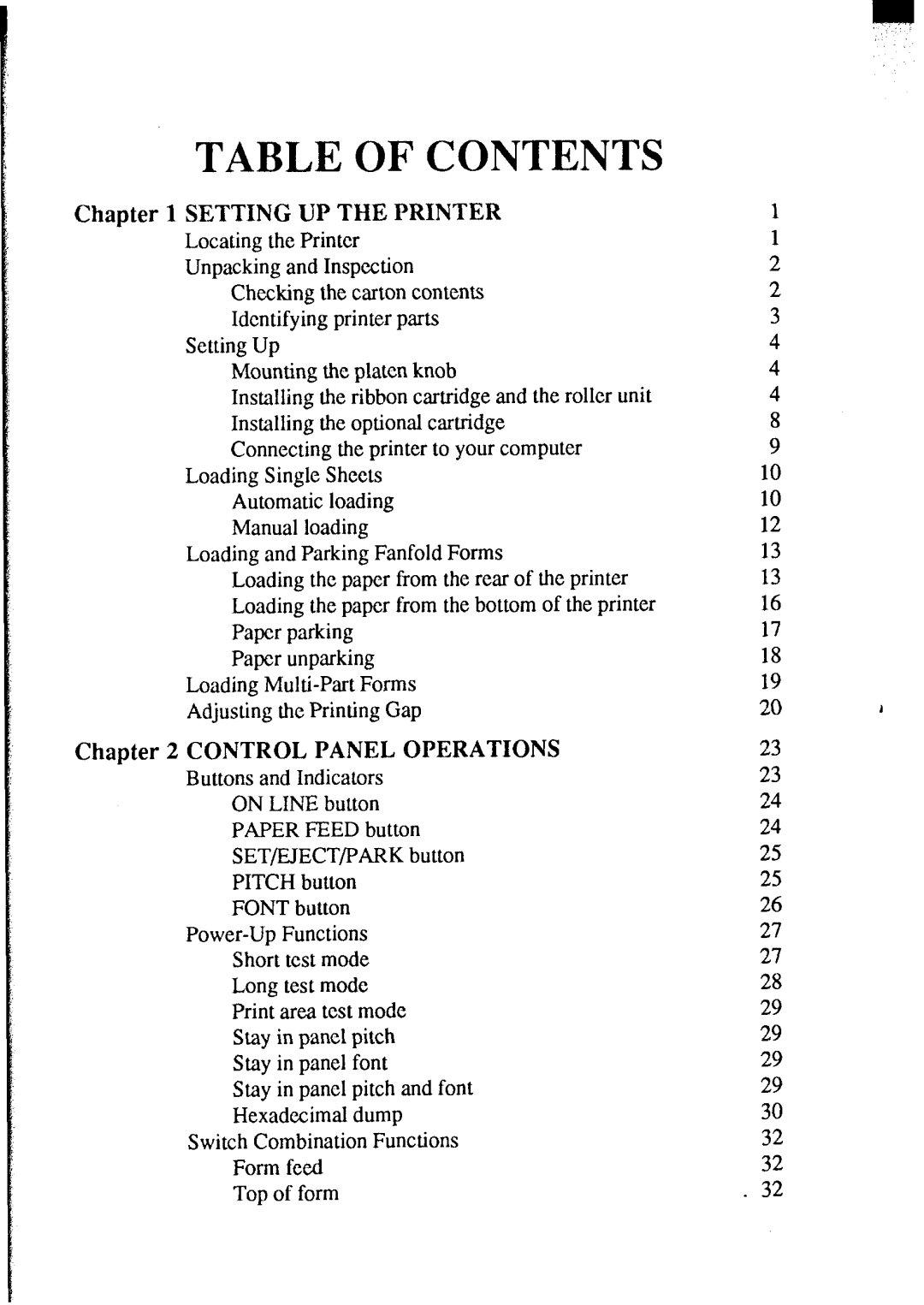 Star Micronics NX-2420 user manual Table of Contents 