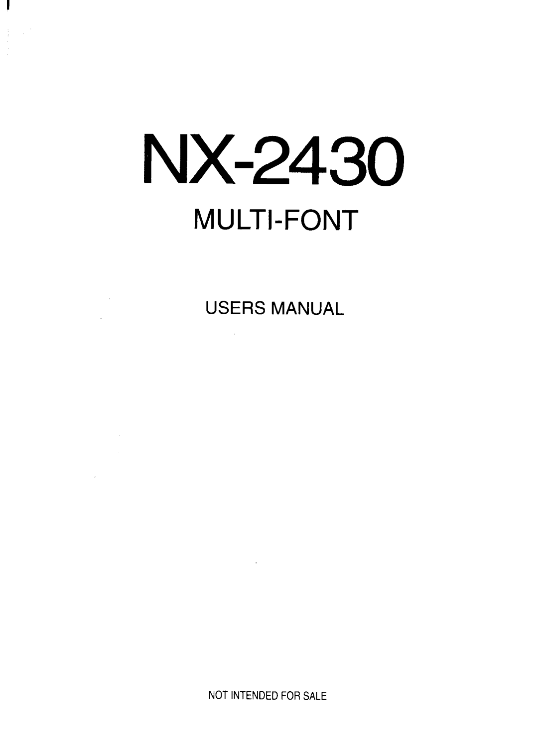 Star Micronics NX-2430 manual 