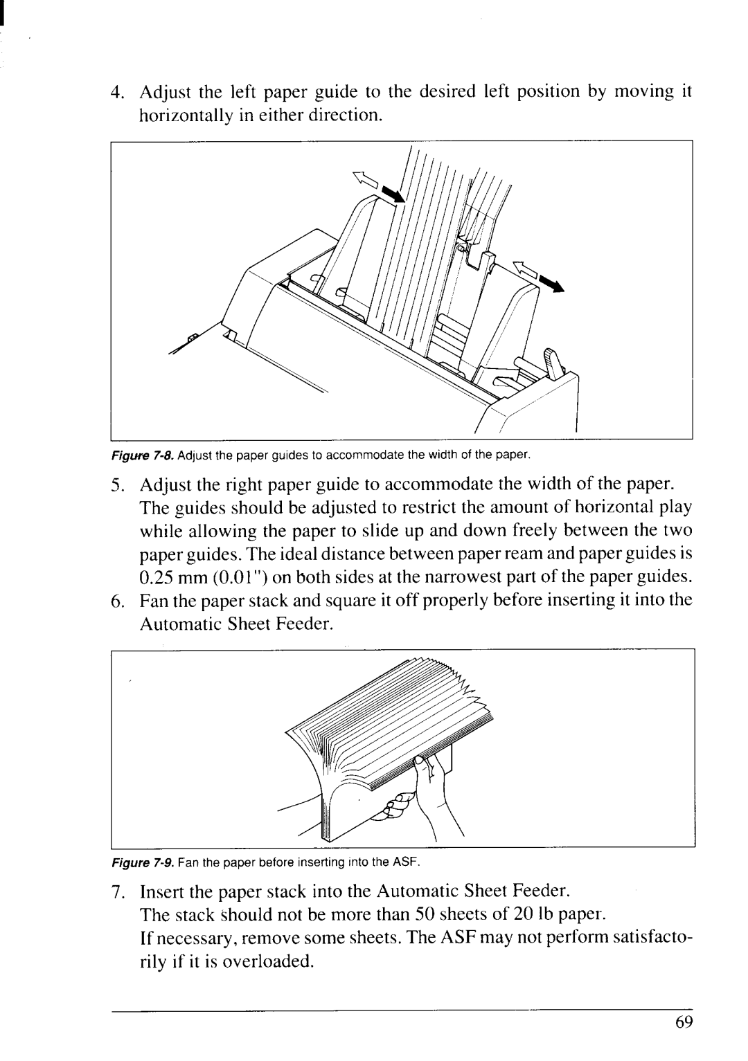 Star Micronics NX-2430 manual Adjustthe paper guidesto accommodatethe width of the paper 