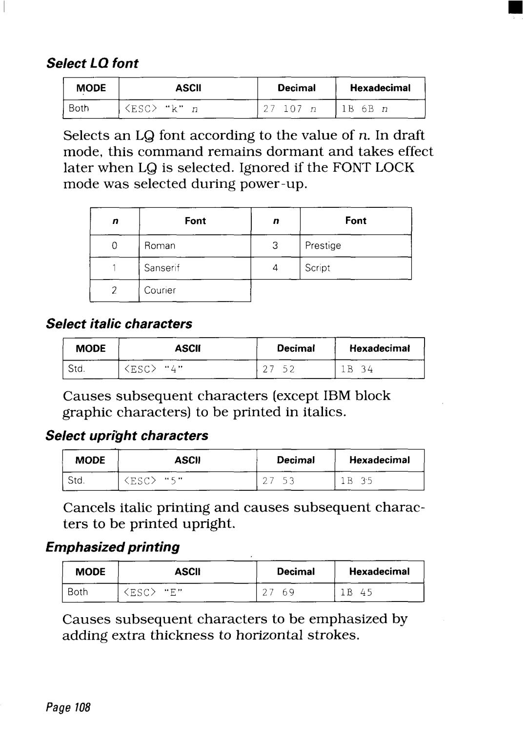 Star Micronics NX-2450 manual Select L2 font, Page108 