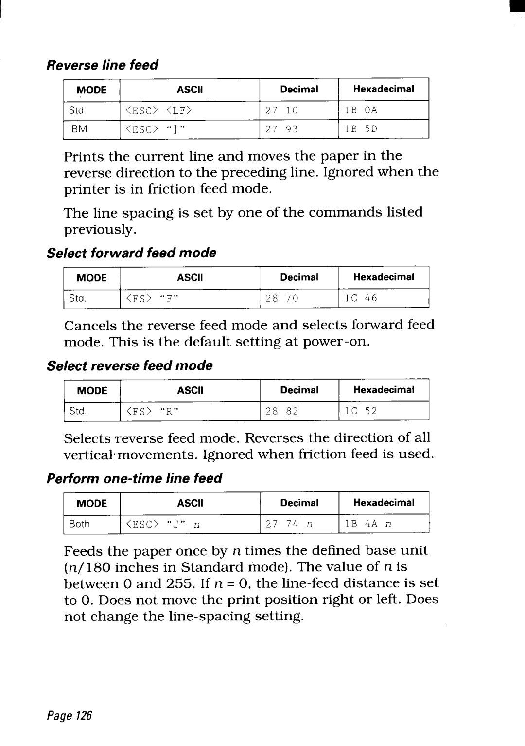 Star Micronics NX-2450 manual Reverseline feed 