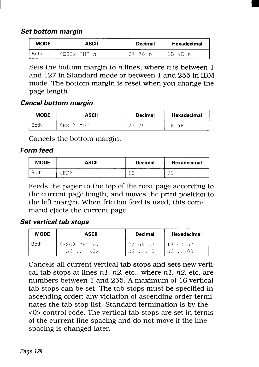 Star Micronics NX-2450 manual Cancels the bottom margin 