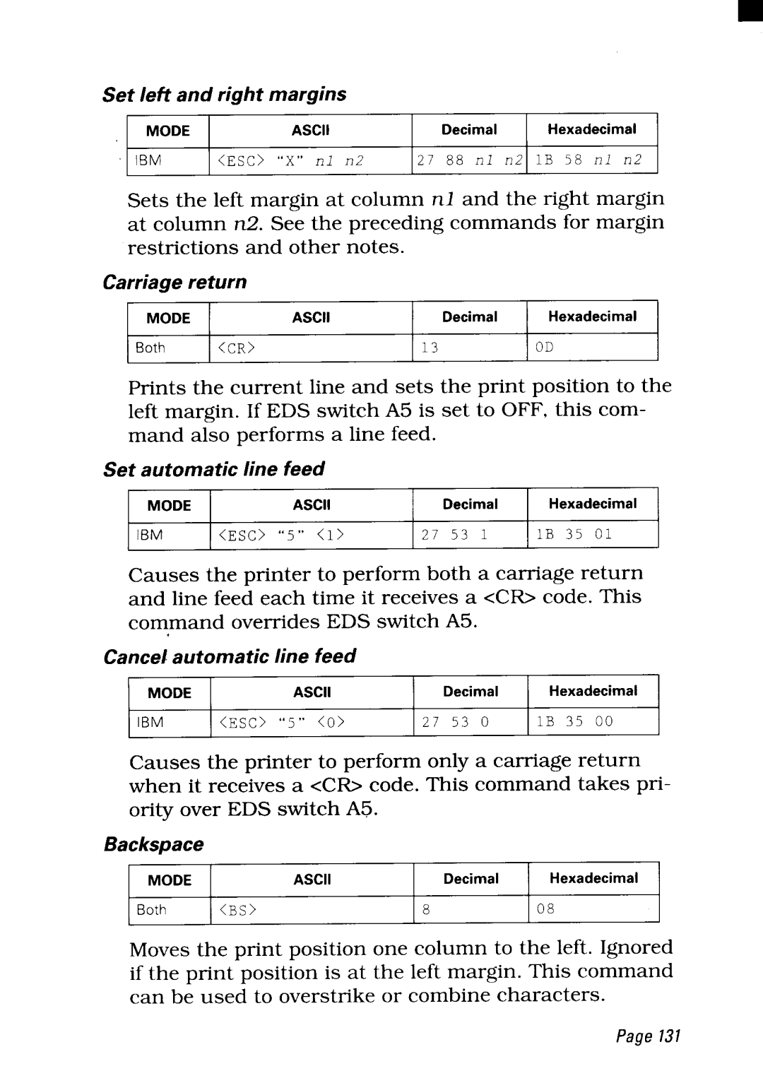 Star Micronics NX-2450 manual Set lee and right margins 