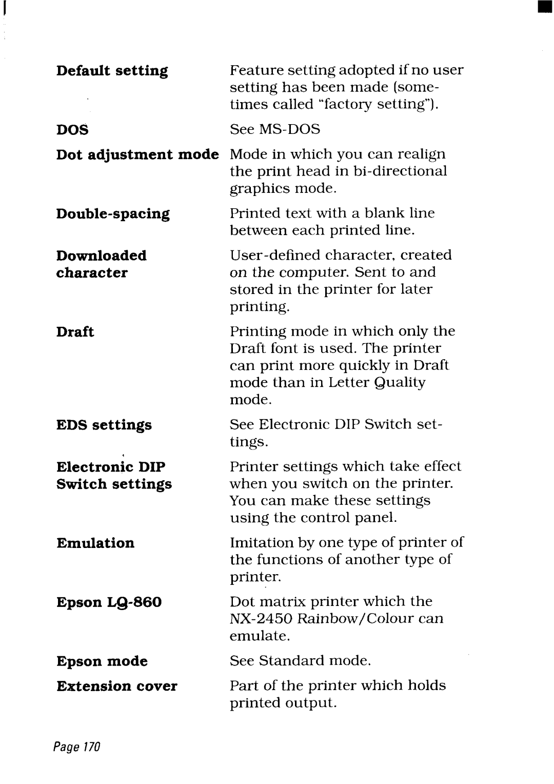 Star Micronics NX-2450 manual Dos 