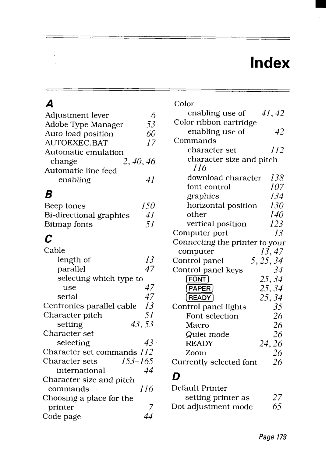 Star Micronics NX-2450 manual Index, 130 