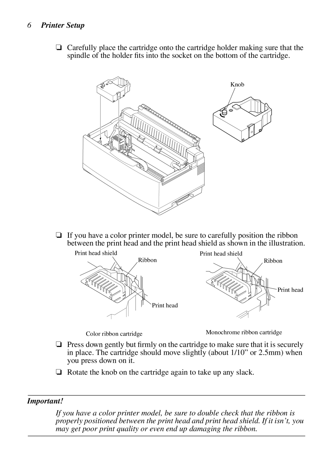 Star Micronics NX-2460C, LC-240C user manual Knob 