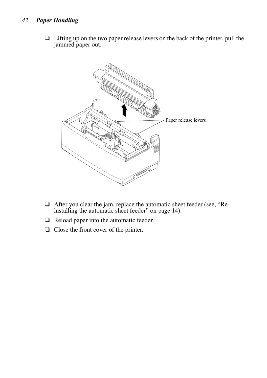 Star Micronics NX-2460C, LC-240C user manual Paper release levers 