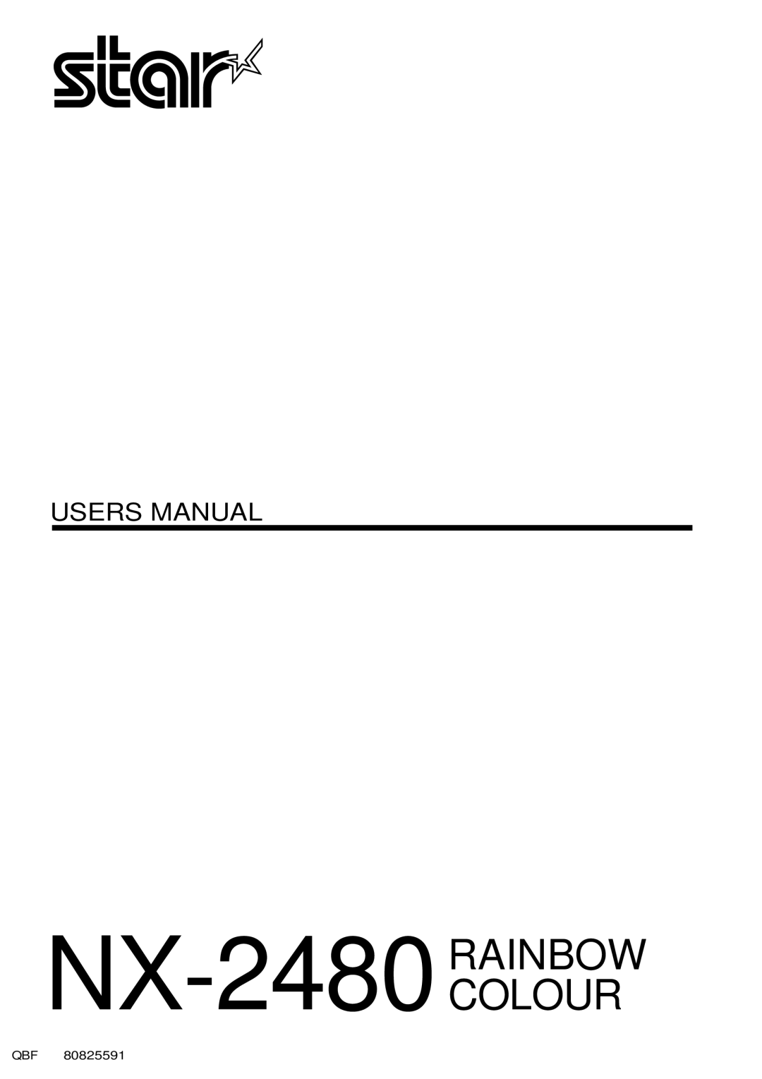 Star Micronics user manual NX-2480 Rainbow 