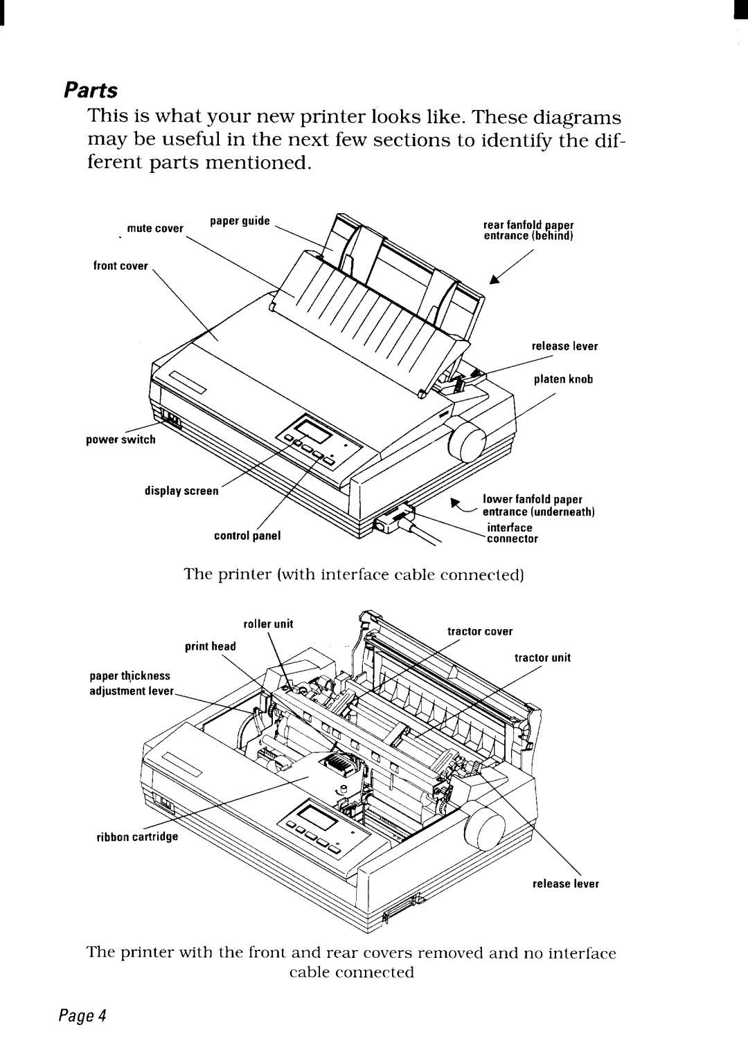 Star Micronics NX-2480 user manual Parts 