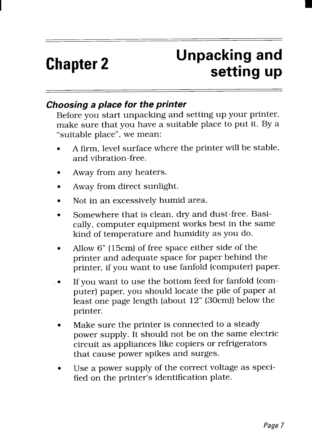 Star Micronics NX-2480 user manual Unpacking 