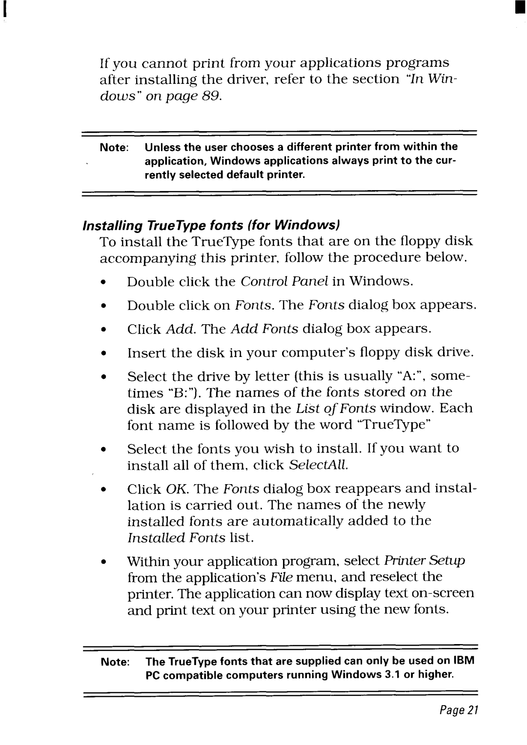 Star Micronics NX-2480 user manual Dows on 