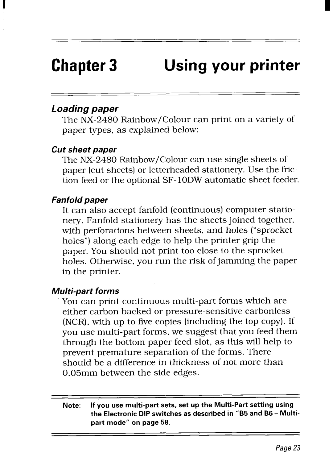 Star Micronics NX-2480 user manual Using your printer 