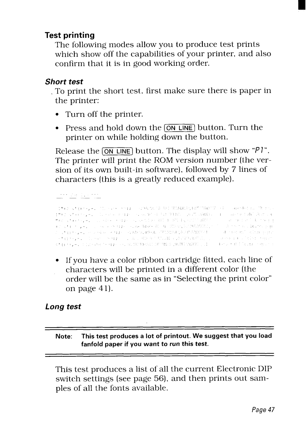 Star Micronics NX-2480 user manual O p 