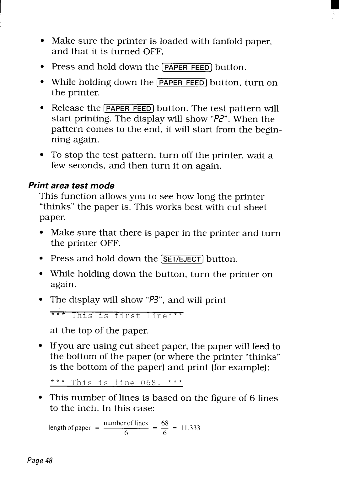 Star Micronics NX-2480 user manual ThIs‘ 1s first Llne**‘ This is line 