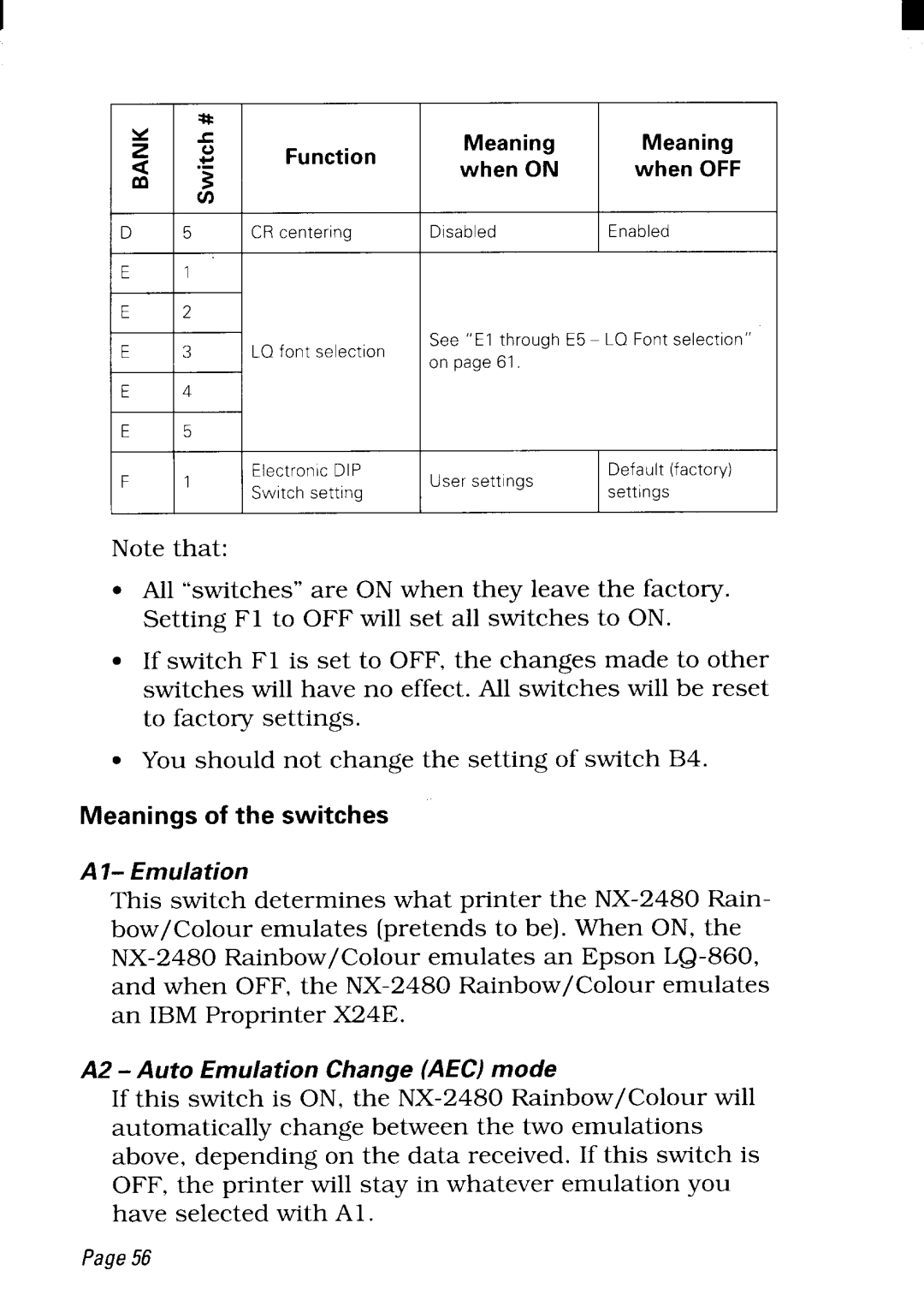 Star Micronics NX-2480 user manual IE 1’ 