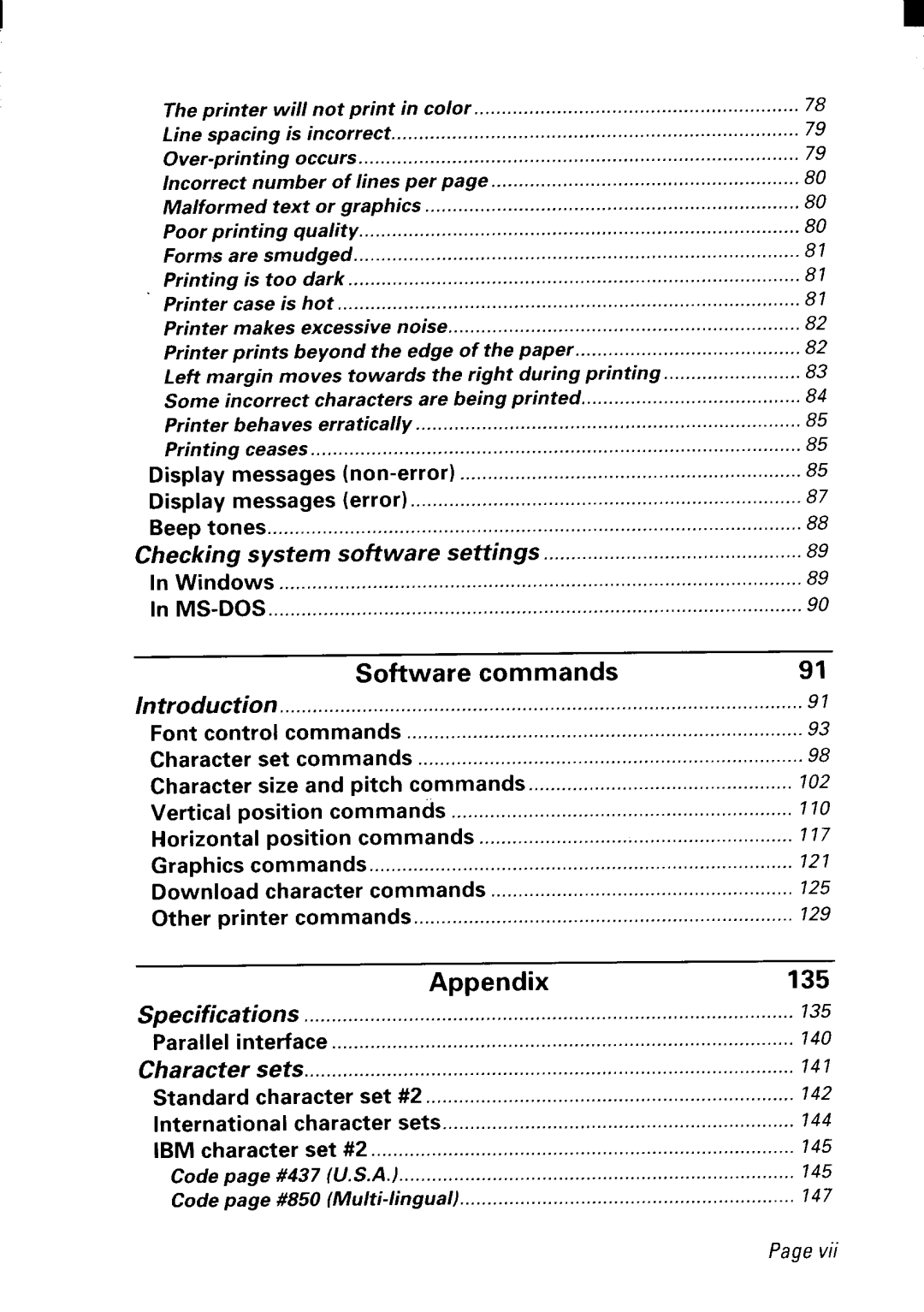 Star Micronics NX-2480 user manual Appendix 135, 740, 145 