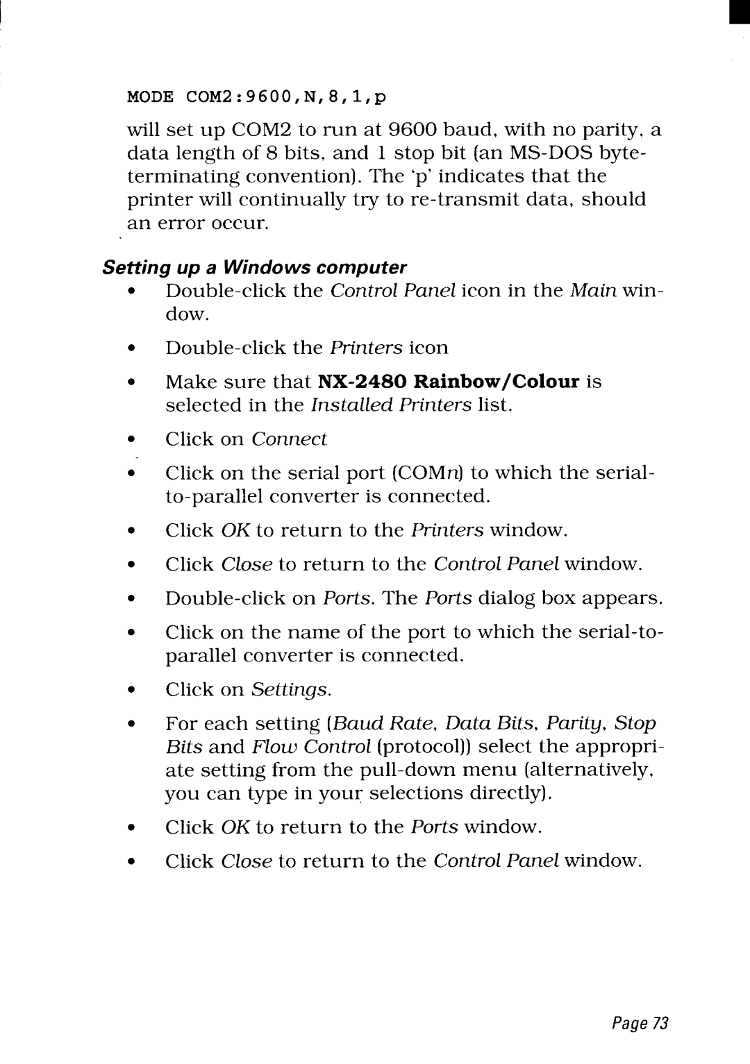 Star Micronics NX-2480 user manual 