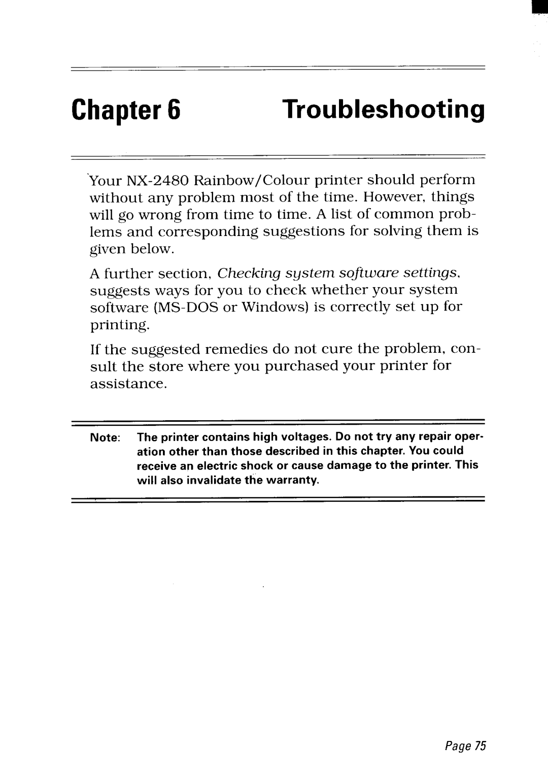 Star Micronics NX-2480 user manual T a r 