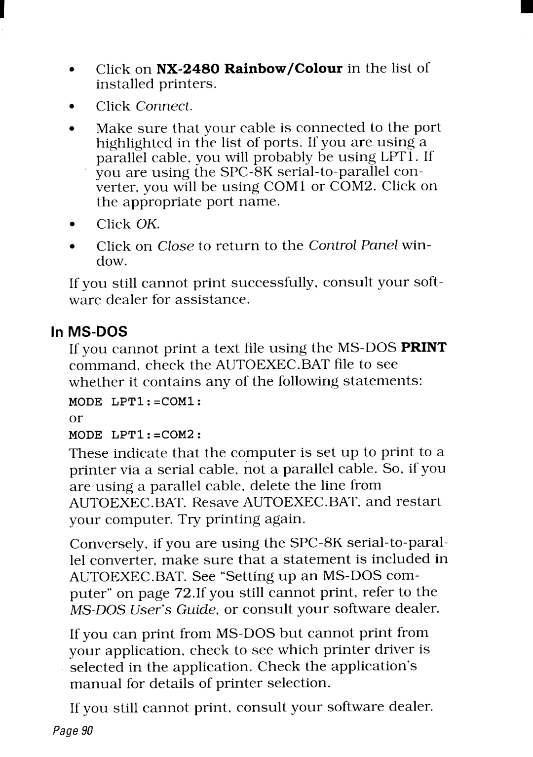 Star Micronics NX-2480 user manual Click Connect 