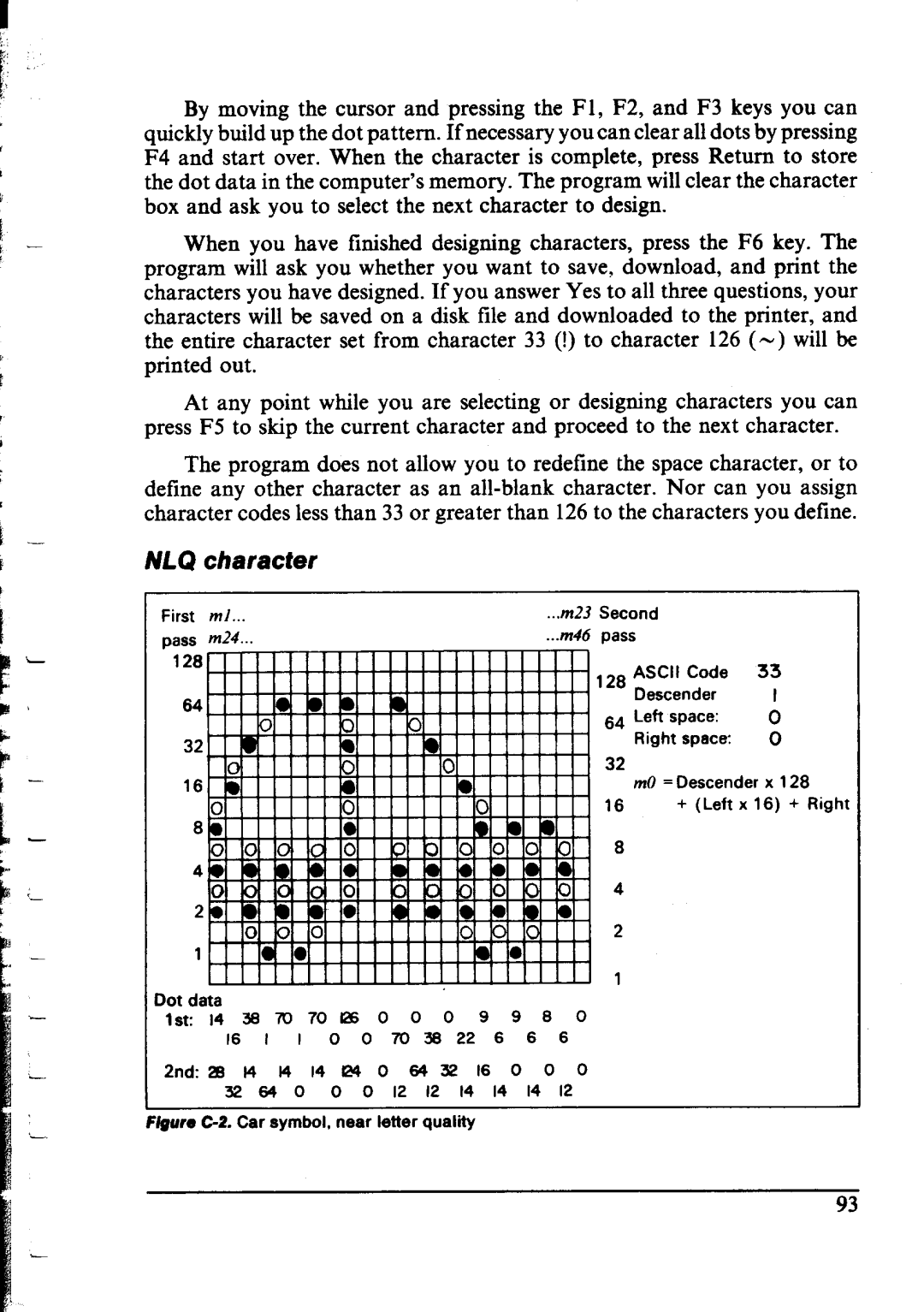 Star Micronics NX-I 00011 manual NLQ character, 128 