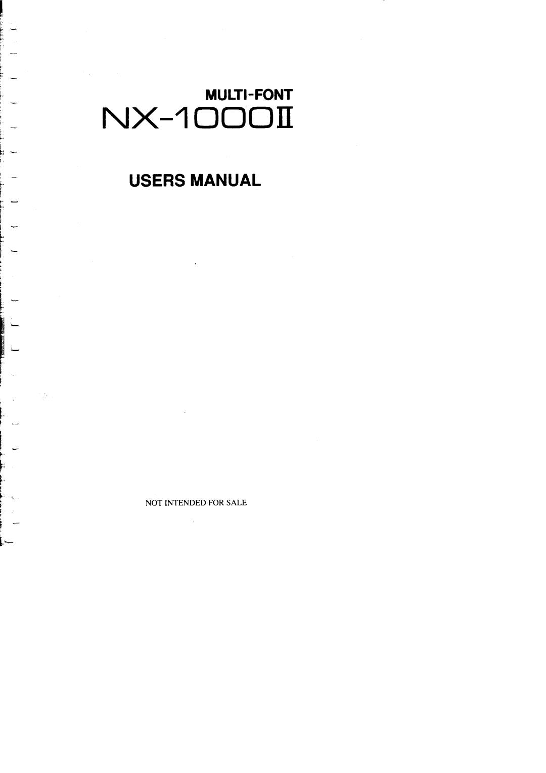 Star Micronics NX-I 00011 Usersmanual 