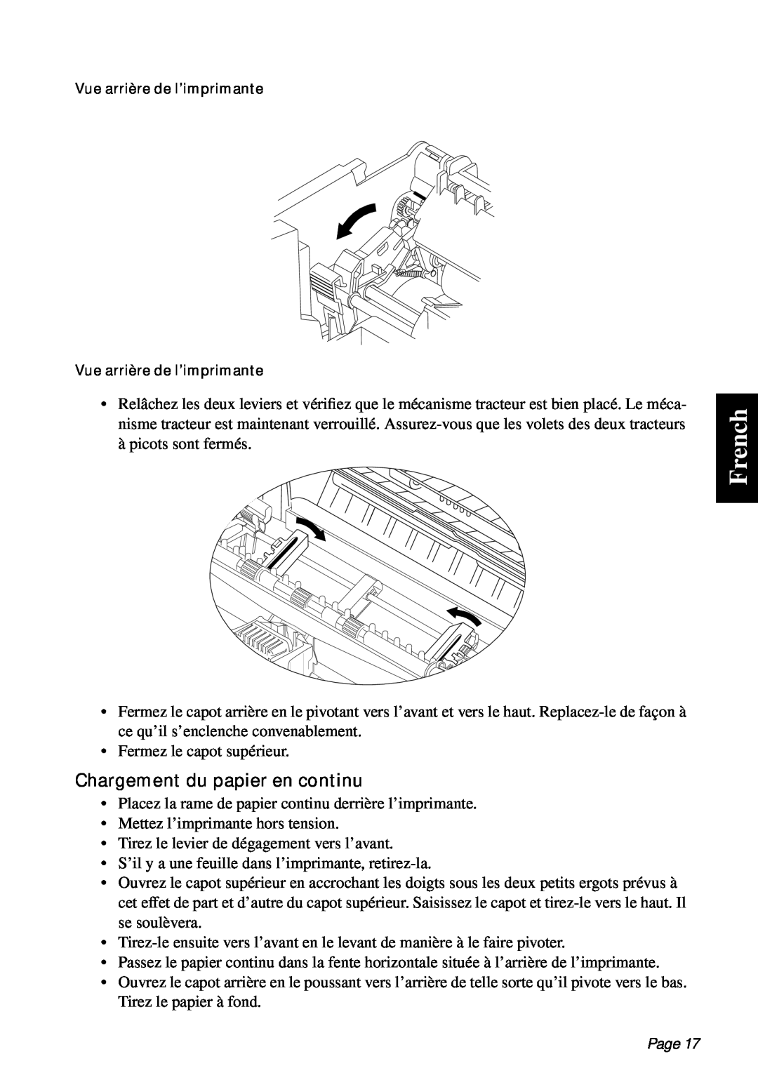 Star Micronics PT-10Q user manual French, Chargement du papier en continu, Page 