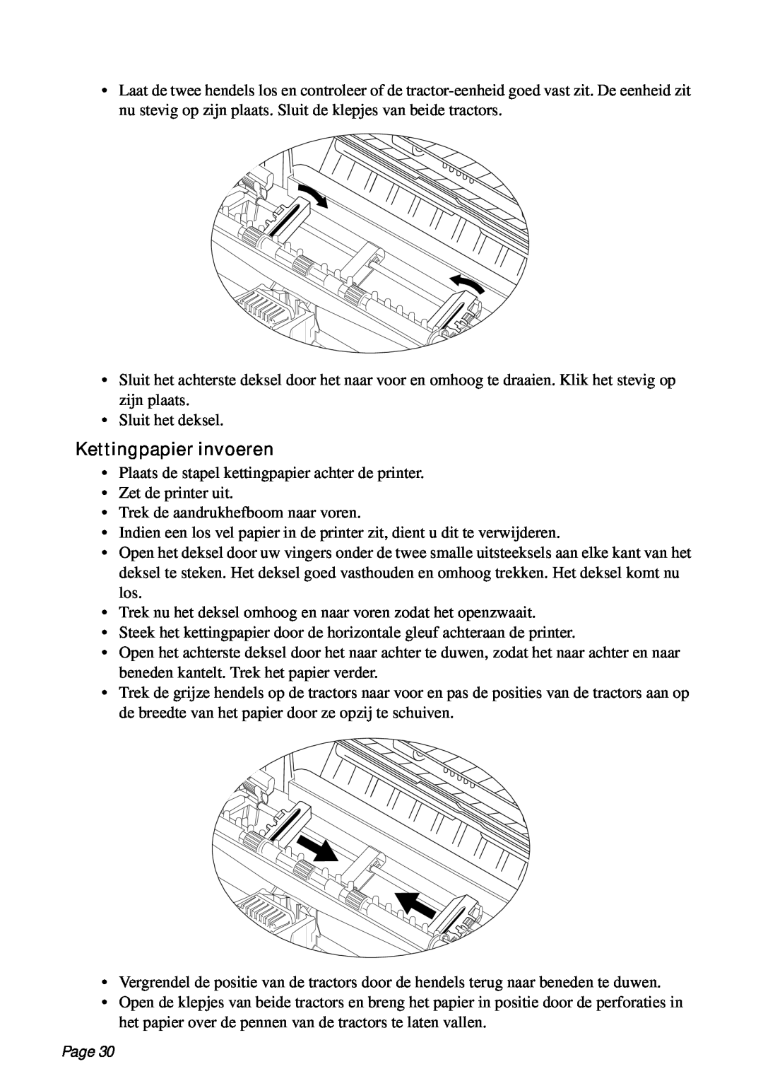 Star Micronics PT-10Q user manual Kettingpapier invoeren, Page 