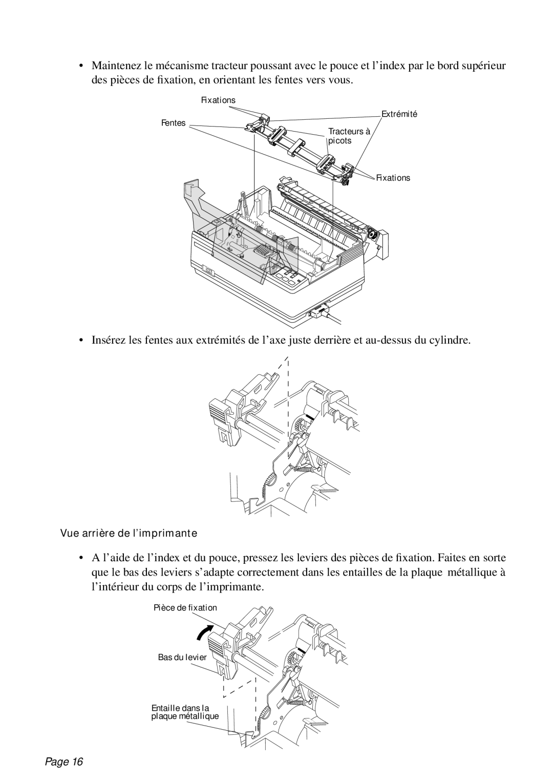 Star Micronics PT-10Q user manual ’intérieur du corps de l’imprimante 