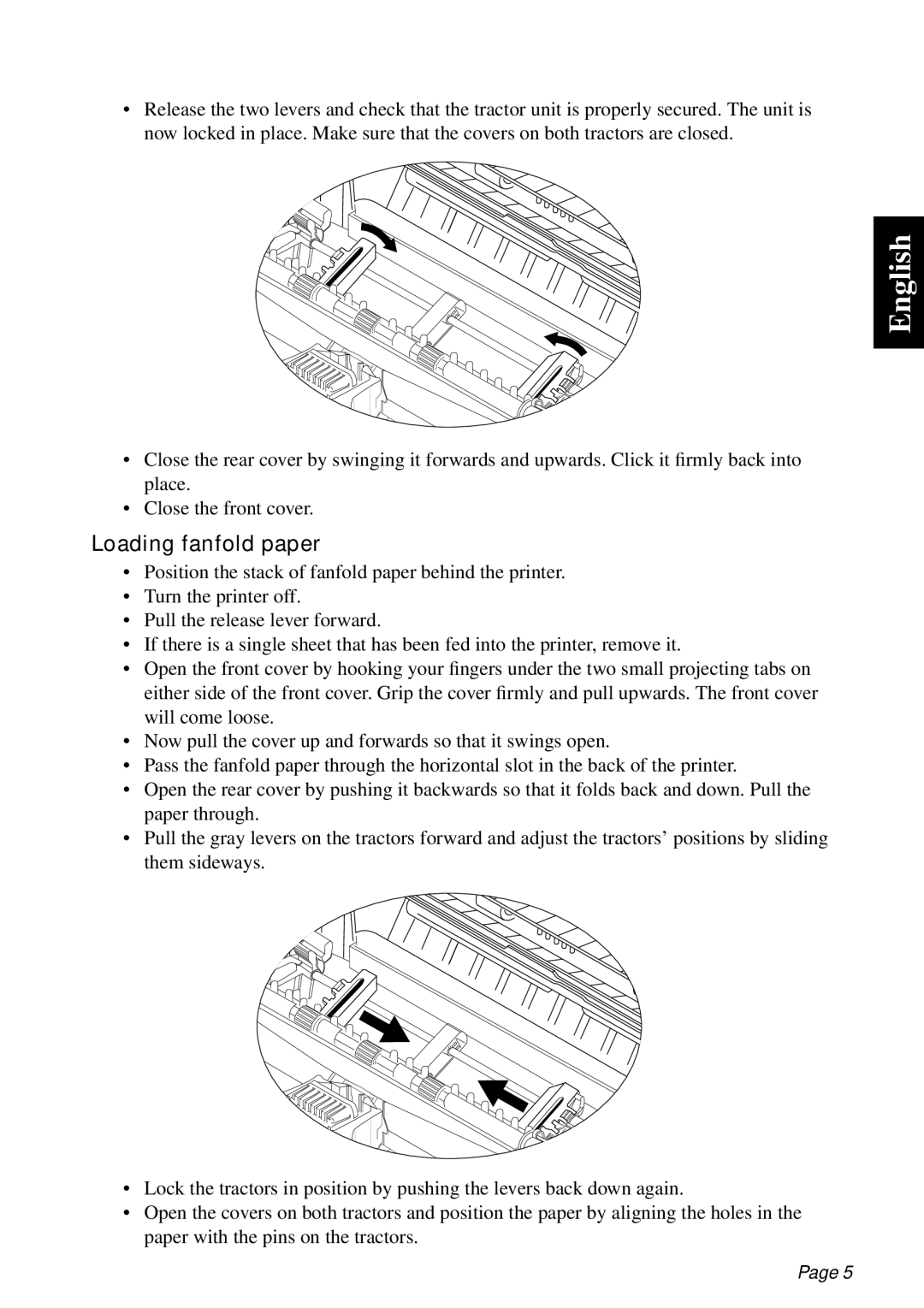 Star Micronics PT-10Q user manual Loading fanfold paper 