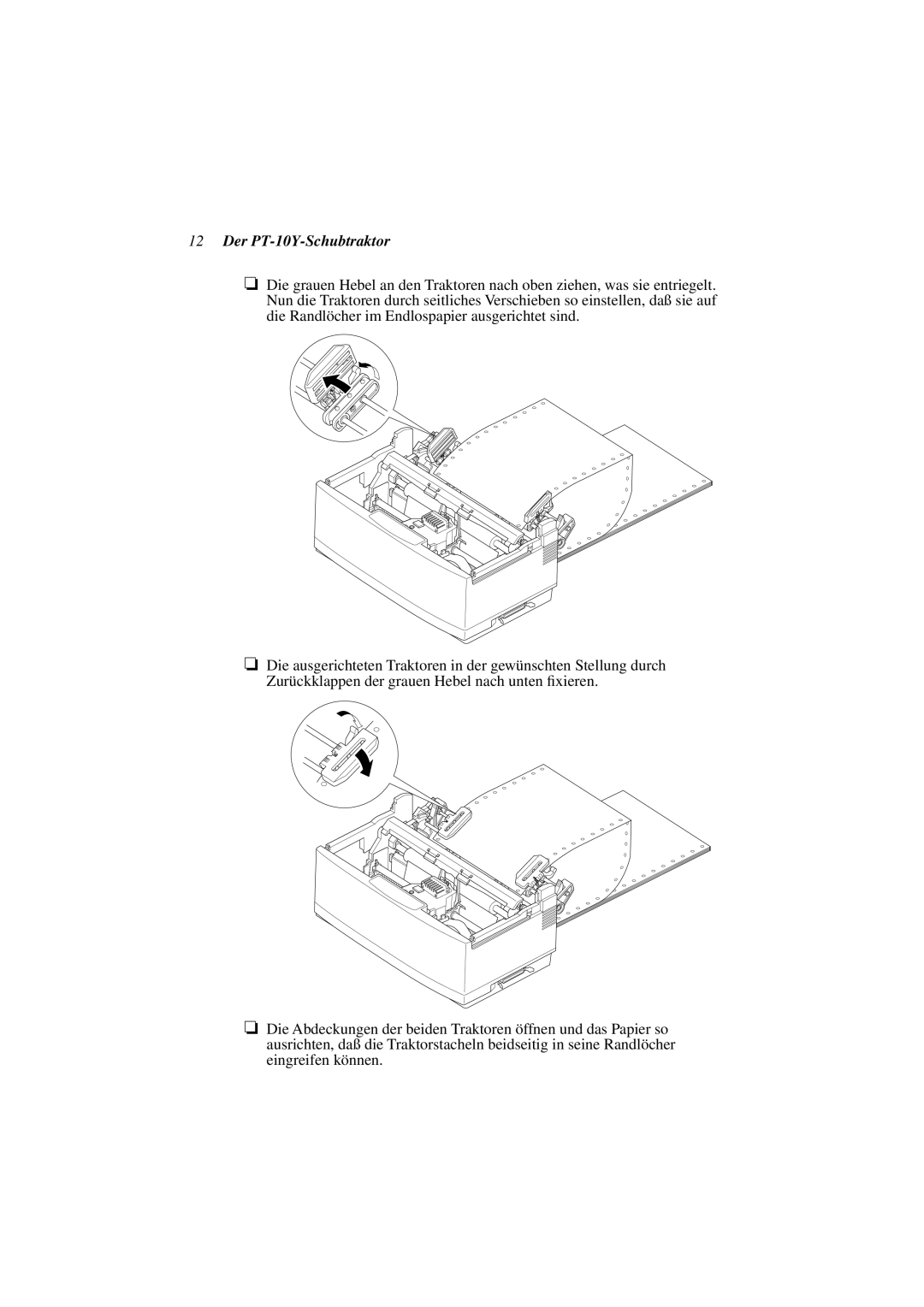 Star Micronics user manual Der PT-10Y-Schubtraktor 