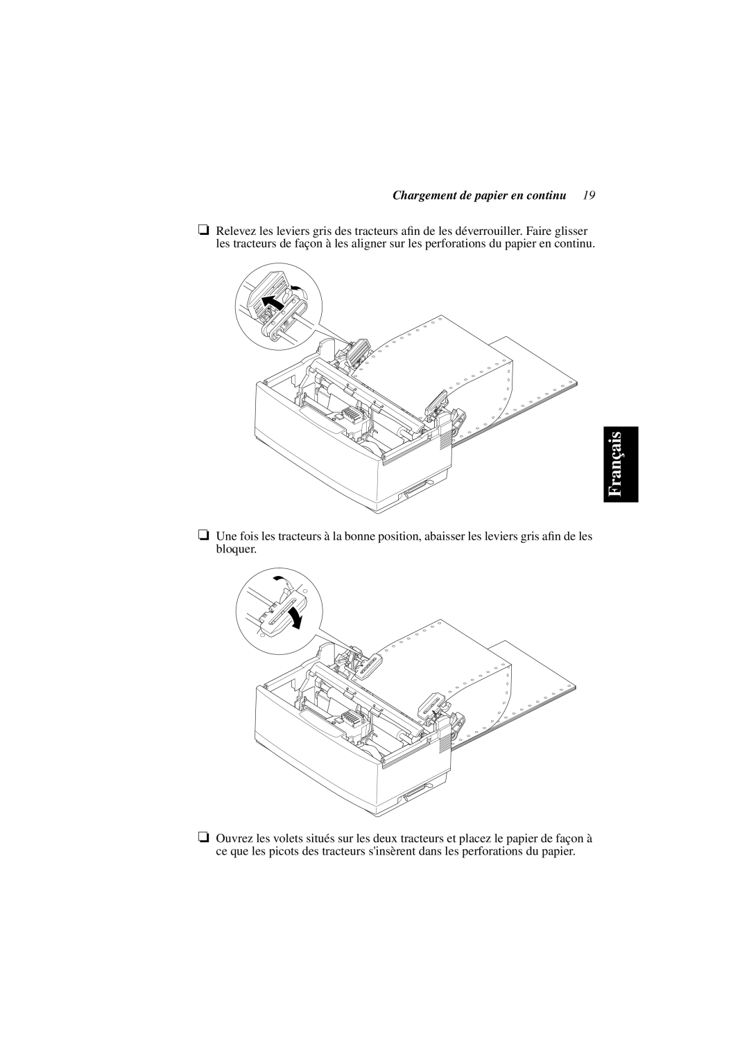 Star Micronics PT-10Y user manual Chargement de papier en continu 