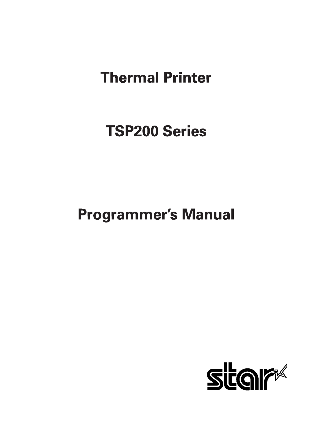 Star Micronics RS232 manual Thermal Printer TSP200 Series Programmer’s Manual 